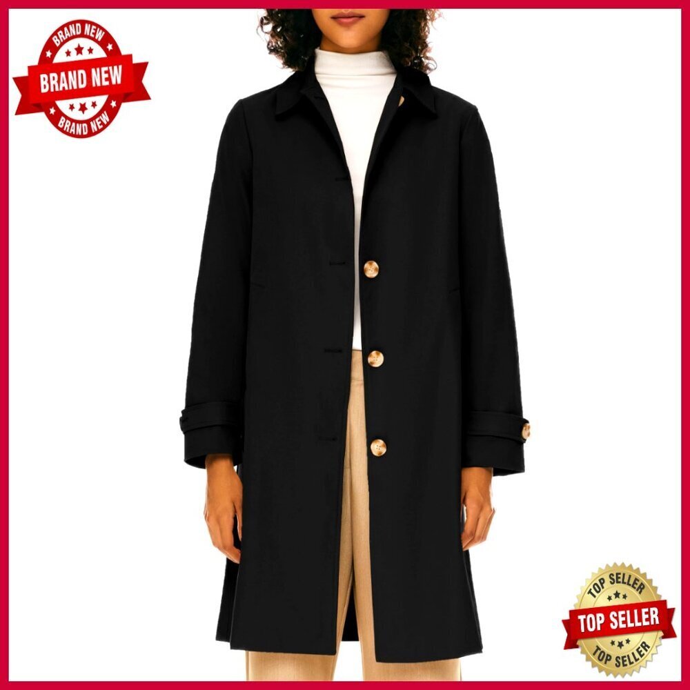 Mid-Long Trench Coat Windproof Slim Fit Recycled Polyester Classic Lapel